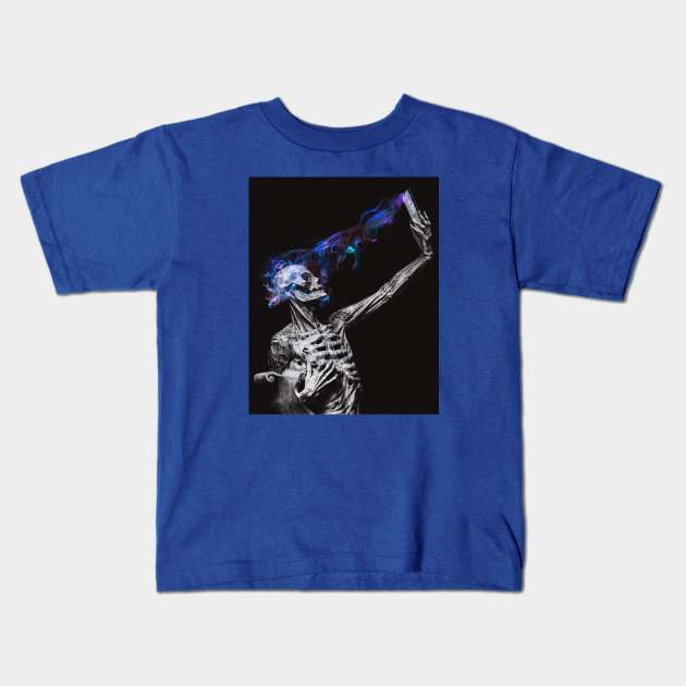 Skeleton selfie Kids T-Shirt by circlestances